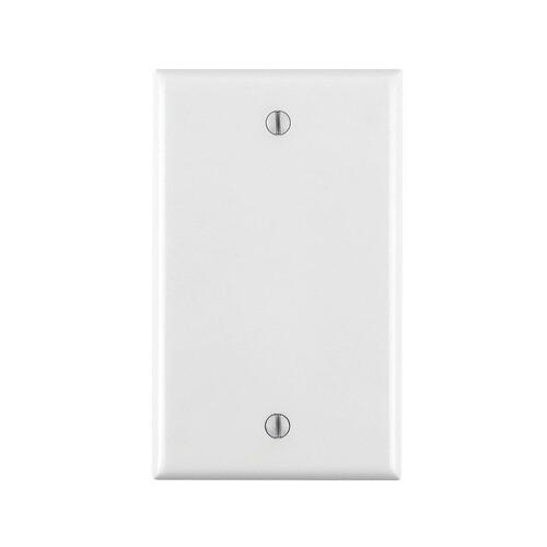 Wallplate, 4-1/2 in L, 2-3/4 in W, 0.22 in Thick, 1 -Gang, Thermoplastic Nylon, White