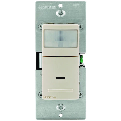 R08-IPS02-1LT Motion Detector, 2.5 A, 120 V, 1 -Pole, Motion Sensor, 180 deg Sensing, 900 sq-ft Sensing Light Almond