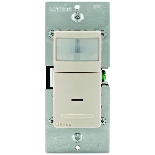 R08-IPS02-1LT Motion Detector, 2.5 A, 120 V, 1 -Pole, Motion Sensor, 180 deg Sensing, 900 sq-ft Sensing Light Almond