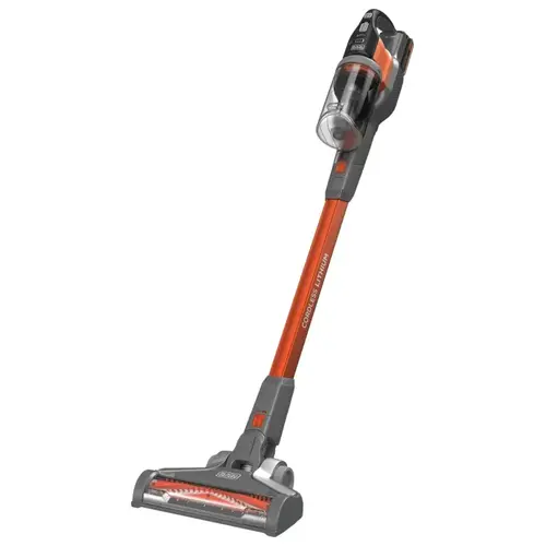 Black+Decker BSV2020 POWERSERIES Cordless Stick Vacuum Cleaner, 0.65 L Vacuum, 20 V Battery, Lithium-Ion Battery Orange