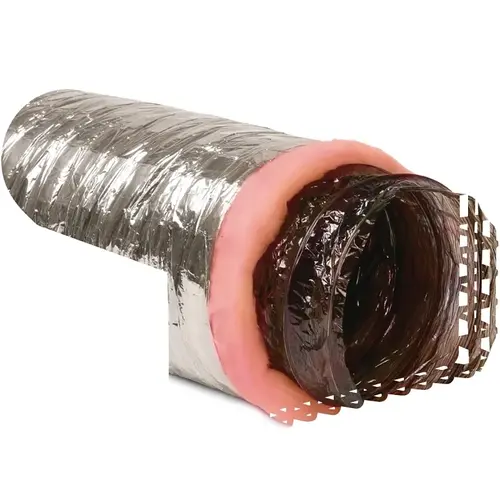 Air Duct, 10 ft L, Polyester, Silver