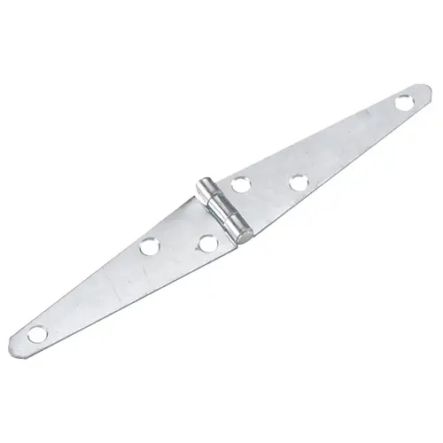 Light-Duty Strap Hinge, 28 mm H Frame Leaf, 4.5 mm Thick Leaf, Steel, Zinc, Non-Removable Pin, 12 lb