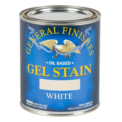 GENERAL FINISHES WHP Gel Stain, White, Liquid, 1/2 pt, Can