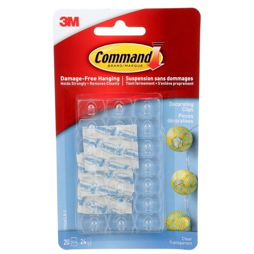 Command 17026CLR-C Decorating Clip, 0.5 lb, Plastic, Clear