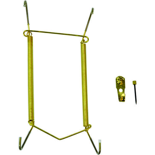 Plate Hanger, Brass, Polished Brass, 30 lb