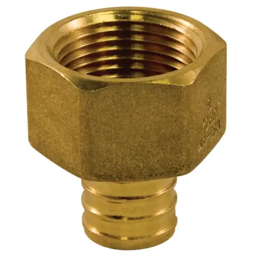 Pipe Adapter, 3/4 in, PEX x Female, Brass