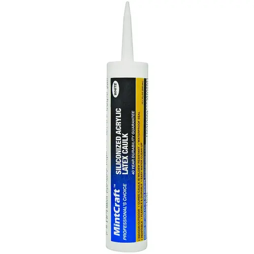 Acrylic Sealant Caulk, White, 10.1 oz Cartridge