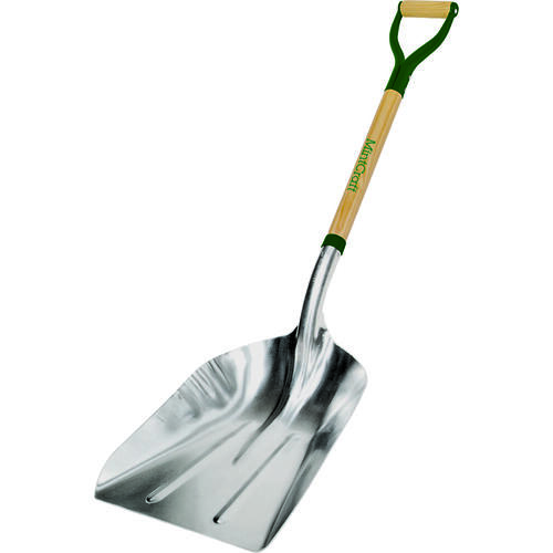 Scoop Shovel, Aluminum Blade, Wood Handle, D-Shaped Handle