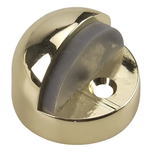 High-Profile Dome Stop, 1-25/32 in Dia Base, Metal, Brass