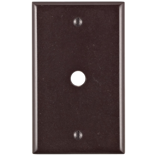 85013 Telephone/Cable Wallplate, 4-1/2 in L, 2-3/4 in W, 1 -Gang, Thermoset Plastic, Brown, Smooth