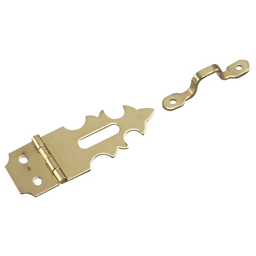 Ornamental Hasp, 1-7/8 in W, Solid Brass