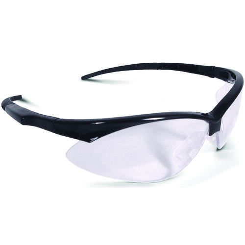 Safety Glasses, Hard-Coated Lens, Black Frame