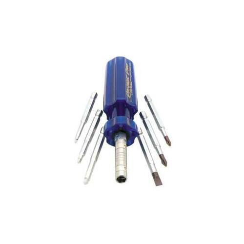 Picquic 98880 SUPER 8 Plus Multi-Bit Screwdriver, #1, #2, #3 Robertson, #1, #2 Phillips, 3/16 in, 1/4 in Slotted Drive