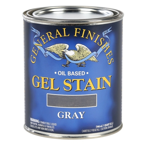 GENERAL FINISHES GRQ Gel Stain, Gray, Liquid, 1 qt, Can
