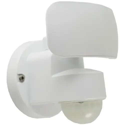 Security Light, 110/240 V, 15 W, 1-Lamp, LED Lamp, Daylight Light, 1400 Lumens, Plastic Fixture