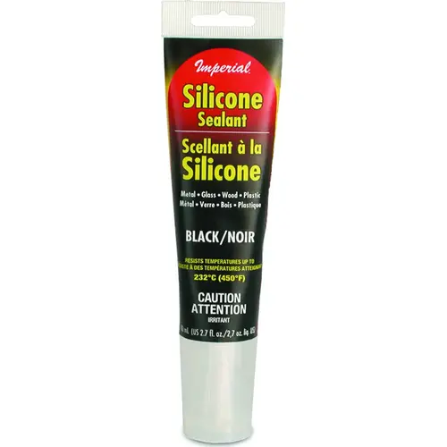 Silicone Sealant, Paste, Black, 2.7 oz Tube