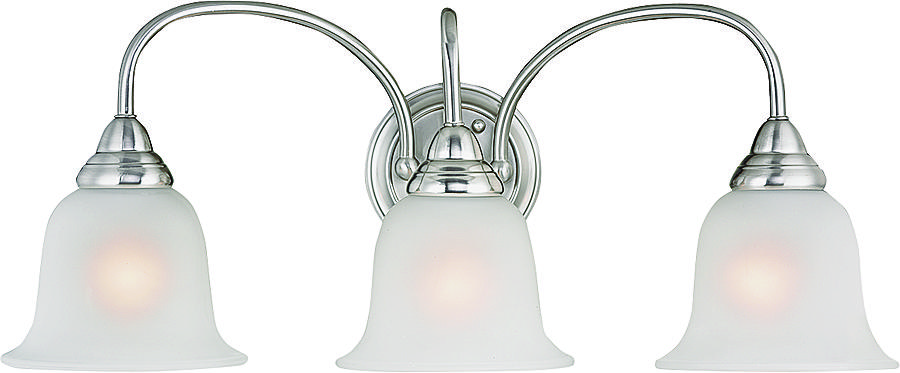 Boston Harbor LYB130928-3VL-BN Vanity Light Fixture, 60 W, 3-Lamp, A19 or CFL Lamp, Steel Fixture