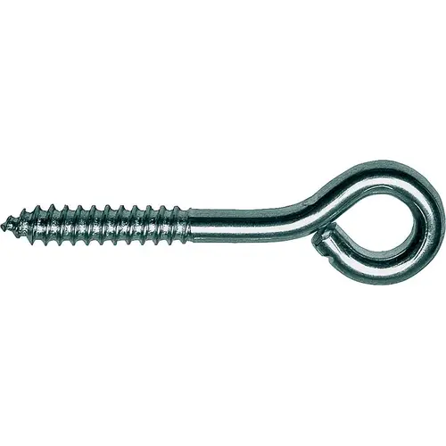 Screw Eye, 9.2 mm Dia Wire, 10.88 mm Thread, 1-3/4 in L Thread, 3-7/8 in OAL, 354 lb Working Load, Steel - pack of 100