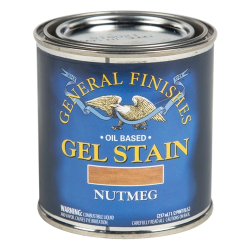 GENERAL FINISHES NH Gel Stain, Nutmeg, Liquid, 1/2 pt, Can