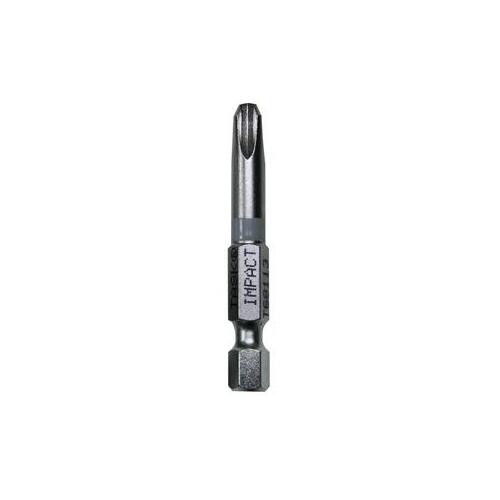 Impact Driver Bit, #3 Drive, Robertson Drive, 2 in L, S2 Steel