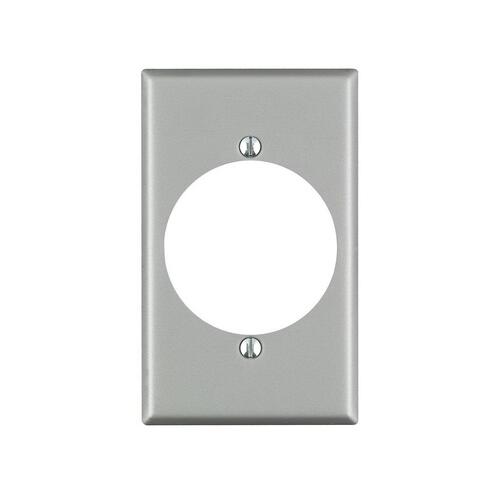 04927 Wallplate, 4-1/2 in L, 2-3/4 in W, 1 -Gang, Steel, Silver, Aluminum, Flush Mounting