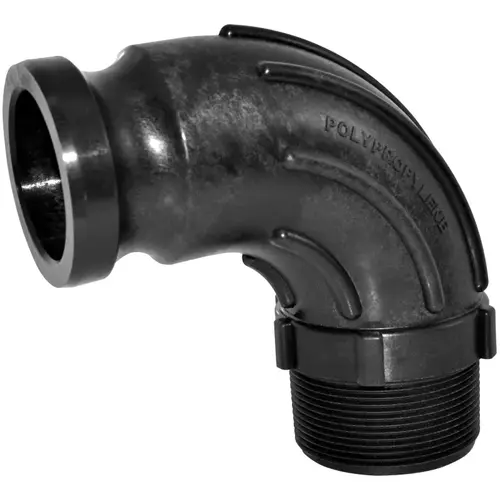 300FSWP90 90 Deg Sweep Hose Elbow, 3 in, Male Adapter x MNPT, Plastic