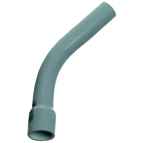 3 In. Schedule 40 45 Deg Standard Radius Belled End PVC Elbow Gray