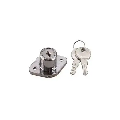 Drawer Lock, Steel, Chrome