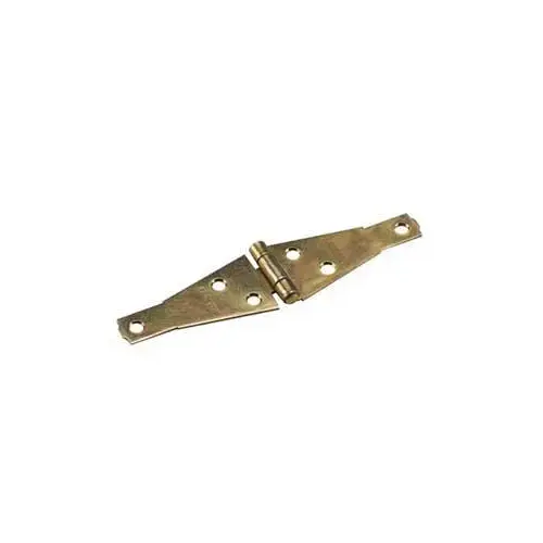 Heavy-Duty Strap Hinge, 78 mm W Frame Leaf, 3.5 mm Thick Leaf, Steel, Fixed Pin, 60 lb Rust-Resistant