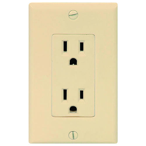 Duplex Receptacle, 2 -Pole, 15 A, 125 V, NEMA: 5-15R, Ivory