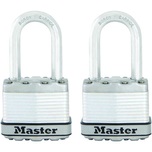 Magnum Series Padlock, Keyed Alike Key, 5/16 in Dia Shackle, 1-1/2 in H Shackle, Stainless Steel Body Silver - pack of 2