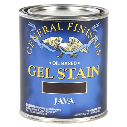GENERAL FINISHES JQ Gel Stain, Java, Liquid, 1 qt, Can