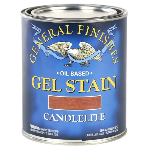GENERAL FINISHES CQ Gel Stain, Candlelite, Liquid, 1 qt, Can