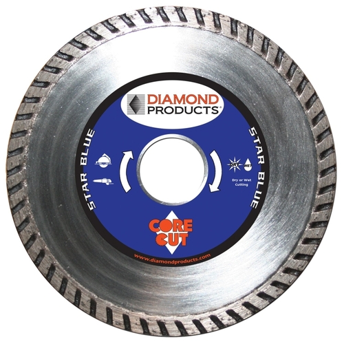 Diamond 74959 Star Blue High-Speed Saw Blade, 4 in Dia, 7/8 in Arbor, Diamond Cutting Edge, Turbo Rim