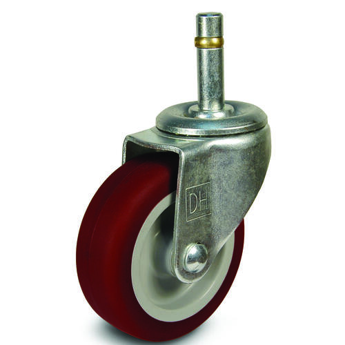 DH CASTERS C-LI30GRPUS Swivel Caster, 3 in Dia Wheel, 1 in W Wheel, Polyurethane Wheel, 125 lb Zinc