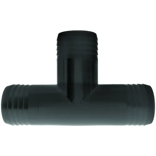 T12P Hose Adapter Tee, Polypropylene, Black - pack of 5