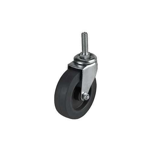 Swivel Caster, 3 in Dia Wheel, 13/16 in W Wheel, Rubber Wheel, Gray, 100 lb