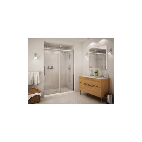 MAAX 138997-900-084-00 Shower Door, 22-1/2 to 24-1/2 in W Opening, 70-1/2 in H Opening, Clear Glass, Semi-Framed Frame