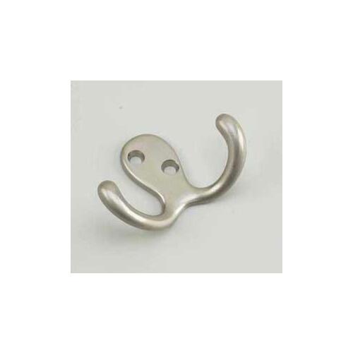 Wardrobe Hook, 2-Hook, Metal White