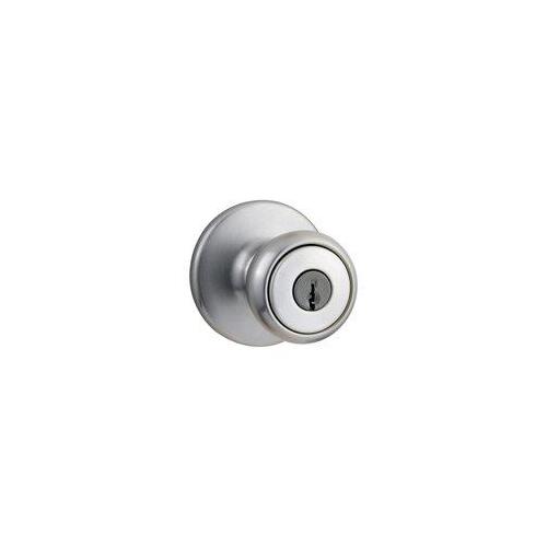 Keyed Entry Knob, Brass, Satin Chrome - pack of 3