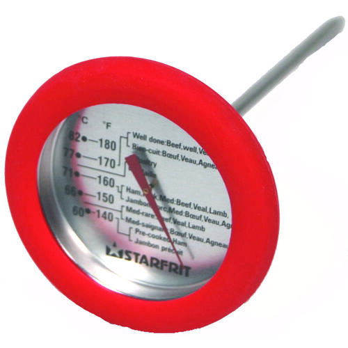 Starfrit 093800 003 0000 Meat Thermometer, 135 to 185 deg F, Red