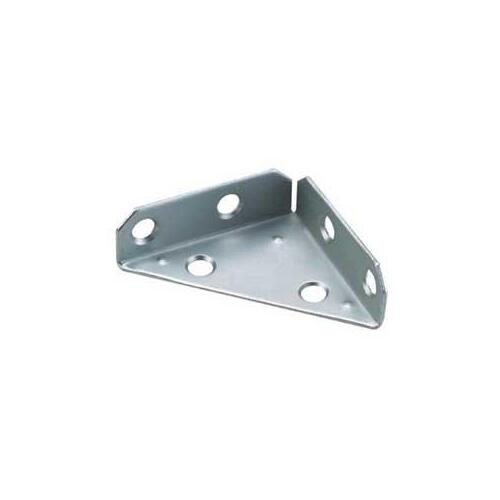 Multi-Position 3-Sided Corner Brace, 4 in L, 4 in W, 1 in H, Steel, Zinc