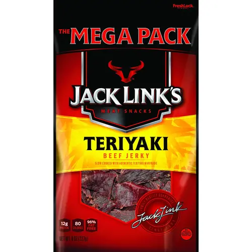 Beef Jerky, Teriyaki Flavor, 8 oz Mega - pack of 8