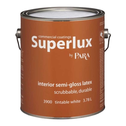 PARA PR0043900-16 Superlux 3900 3900-16 Interior Paint, Semi-Gloss, White, 1 gal