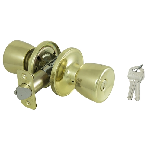 Entry Knob Lockset, Tulip, Pol Brass, KA3 - pack of 12