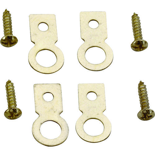 Frame Hanger, 6.5 lb, Steel, Polished Brass, Brass, Flush Mounting - pack of 4