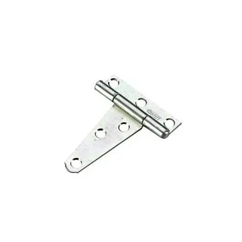 Light-Duty T-Hinge, 24 mm W Frame Leaf, 63.5 mm H Frame Leaf, Steel, Zinc, Non-Removable Pin, 12 lb