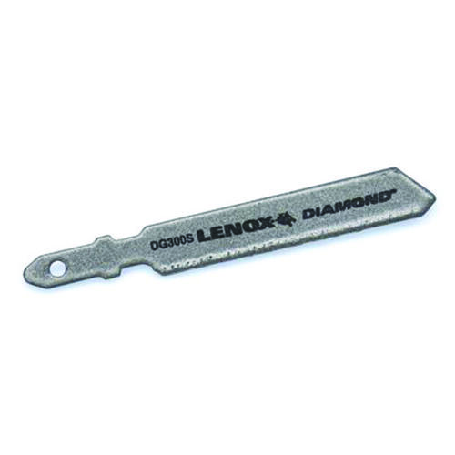 Lenox 12149DG300S Jig Saw Blade, 3-1/2 in L, Nickel Brazed Diamond Cutting Edge Chrome