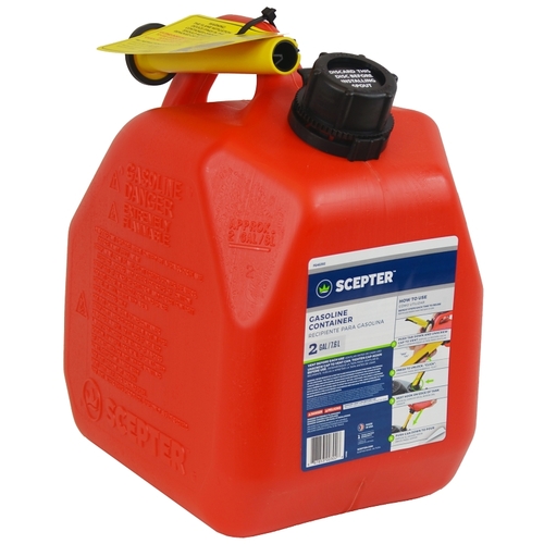 Scepter FG4G211 Flo n' go Gas Can, 2 gal Capacity, Polypropylene, Red