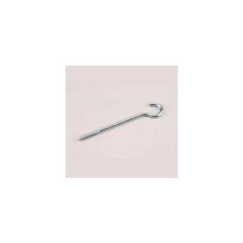 Clothesline Hook with Lag Thread, 135 lb, 8 in L, Metal, Zinc